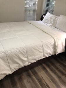 BLUE RIDGE HOME KING COTTON DOWN ALT COMFORTER 102x86" WHITE DUVET INSERT EUC