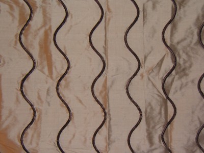Highland Court ''Velvet Trails''  100% Silk, fabric remnant, color brown sugar