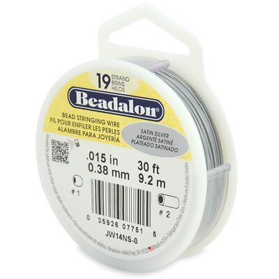 Beadalon Saitendraht 19-Strang 0,015'' Satinsilber 30 Fuß Schmuck & Auffädeln Werkzeug