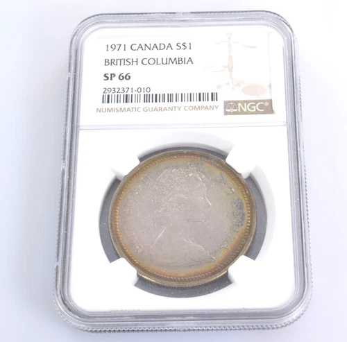 1971 Canada Silver Dollar  NGC SP 66 -- Rainbow Toning