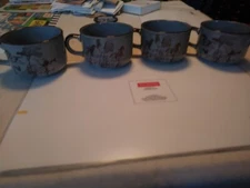 1981 4 Fair Winds Enesco Soup Over Sized Mugs Coffee Rooster Horse Weathervane