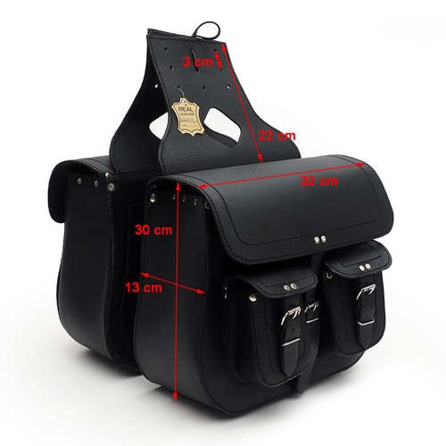 1 Paar Leder Satteltaschen Chopper Cruiser Seitentaschen universal - Bild 4 von 5