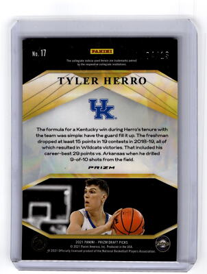 2021 Panini Prizm Draft Picks #17 Tyler Herro Brilliance Blue