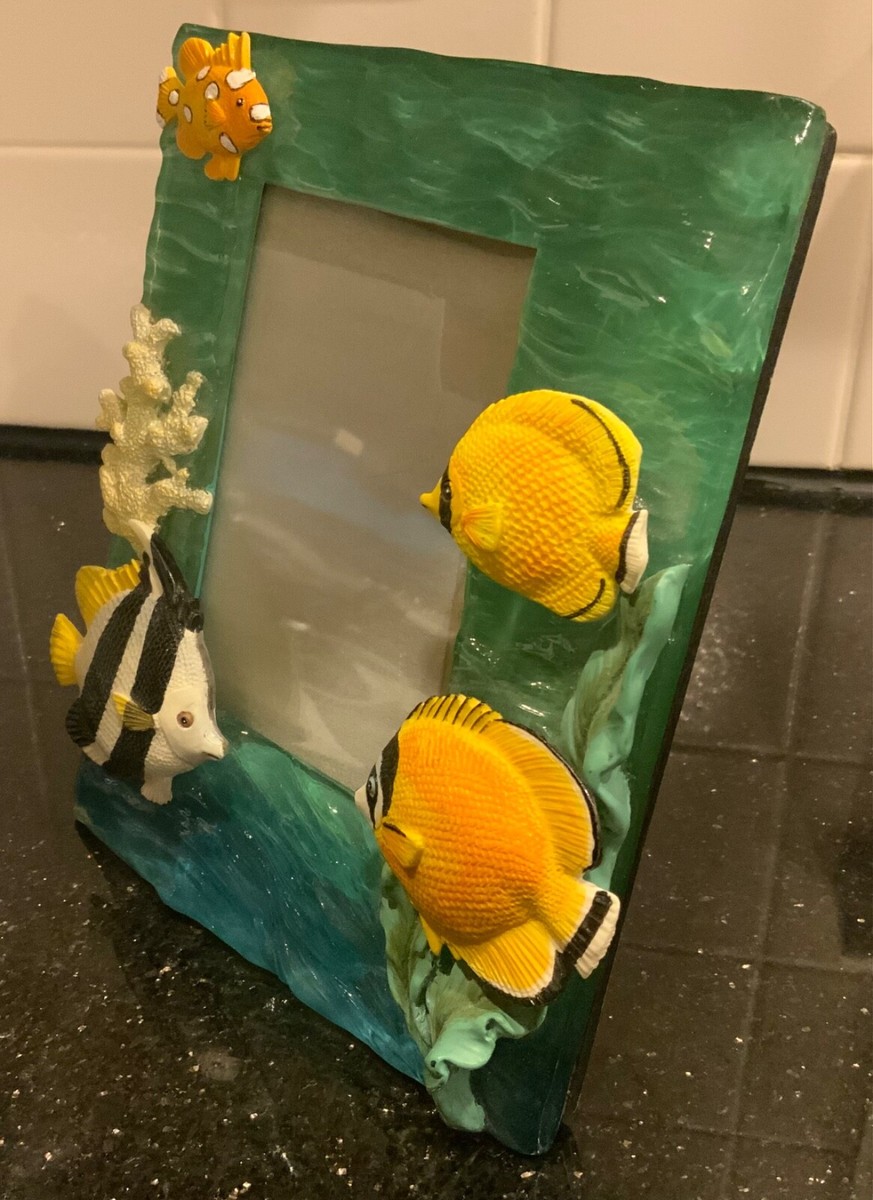 Vintage 3D Textured Tropical Fish Handmade Picture Frame | eBay