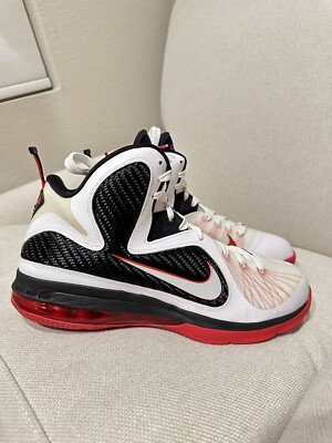 Nike Lebron 9 IX Miami Heat Home US Mens Size 13.5 White Red SKU