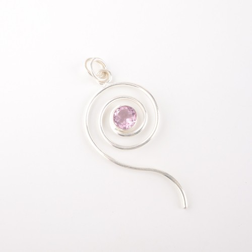 Morganite Gemstone 925 Sterling Silver Jewelry Handmade Pendant Engagement Gift - Picture 7 of 10