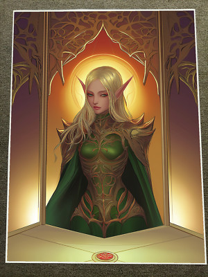 Mystical Elf in Golden Chamber Poster 18x24in