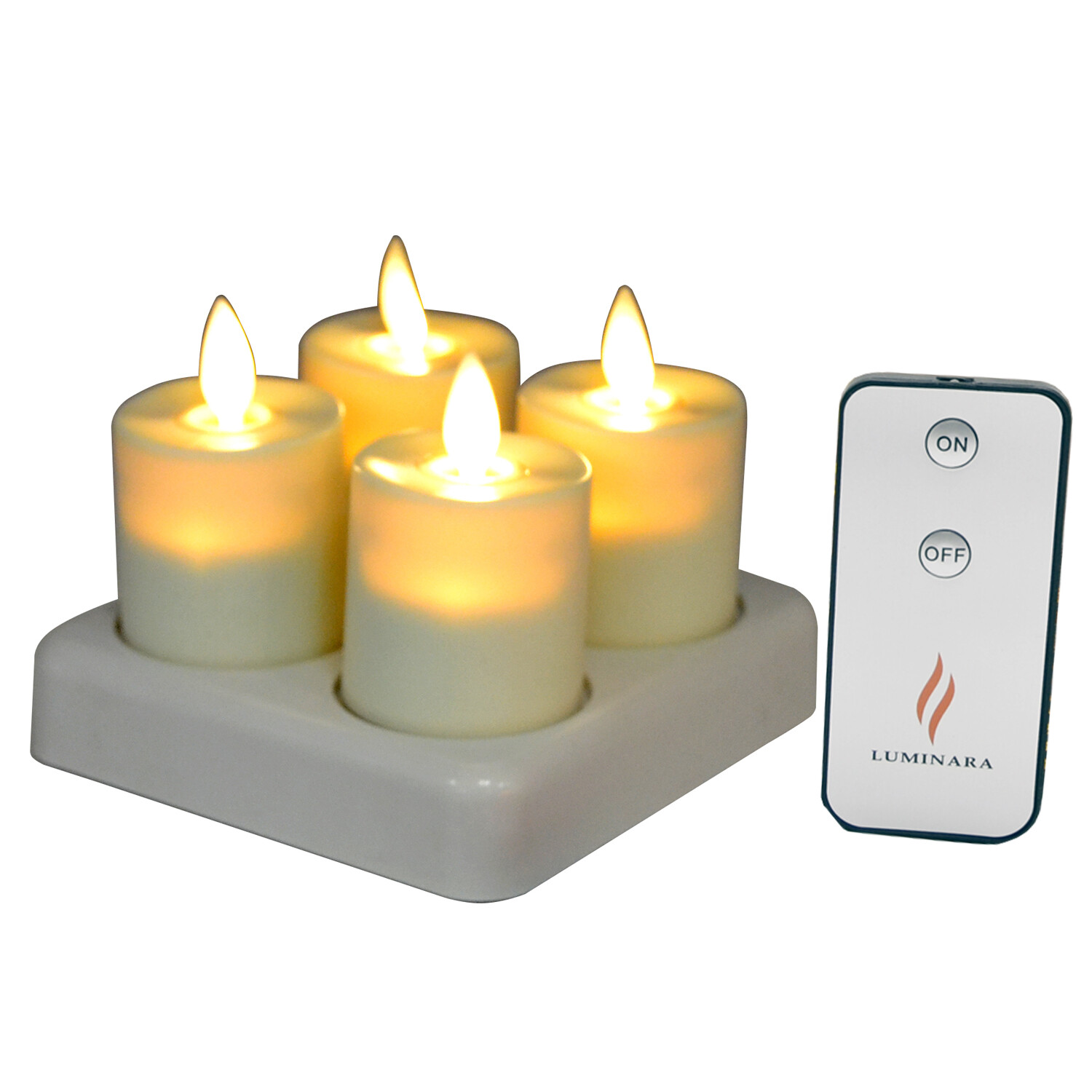 Luminara Flickering Rechargeable Tea Lights, Flameless Led Candles for