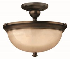 Dark Bronze Semi-Flush Fit Domed Ceiling Light Fitting