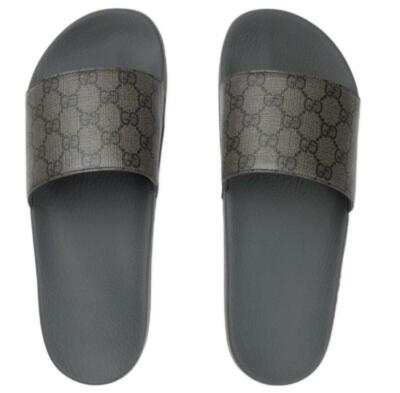 Brand New Mens Gucci GG Supreme Canvas Slide Sandals Black Size 7 (US 7.5) Gucci Gg Sandals In Men main image 2