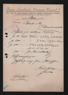 CASTROP-RAUXEL, Brief 1943, Franz Lambertz Buch-Kunst-Schreibwarenhandlung