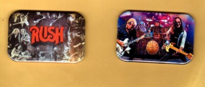 RUSH 2 MAGNETS OR BUTTONS, PINBACK 2
