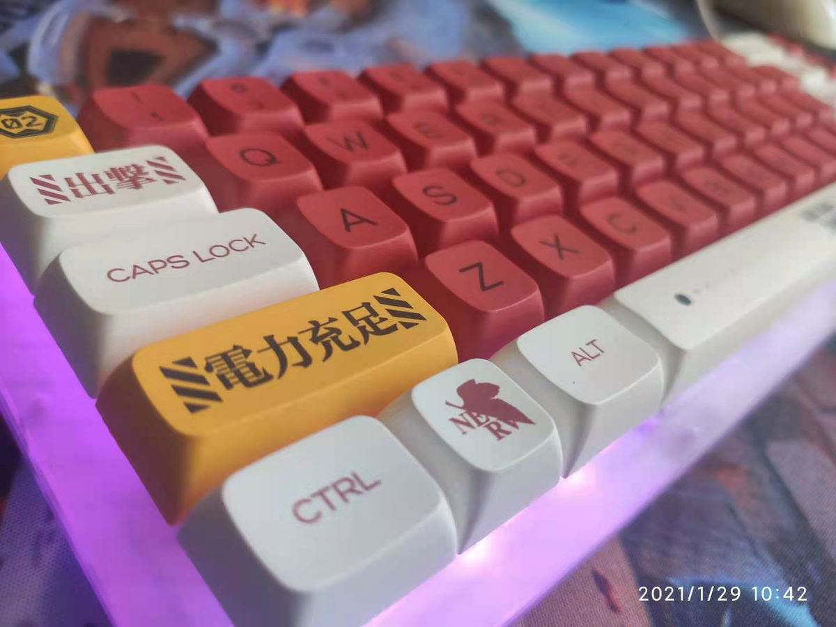 Keycaps Tastiera Meccanica XDA Profile – Tema Anime EVA 02 – Set PBT – Regalo Otaku - Foto 2