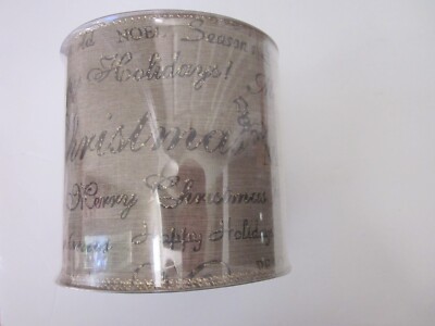 NEW MEMBER'S MARK Gold MERRY CHRISTMAS  5'' Premium Wire Ribbon 25 yards