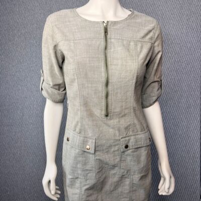 Sharagano Chambray Lightweight Dress Pale Green Womens Size 6 Teacher Career