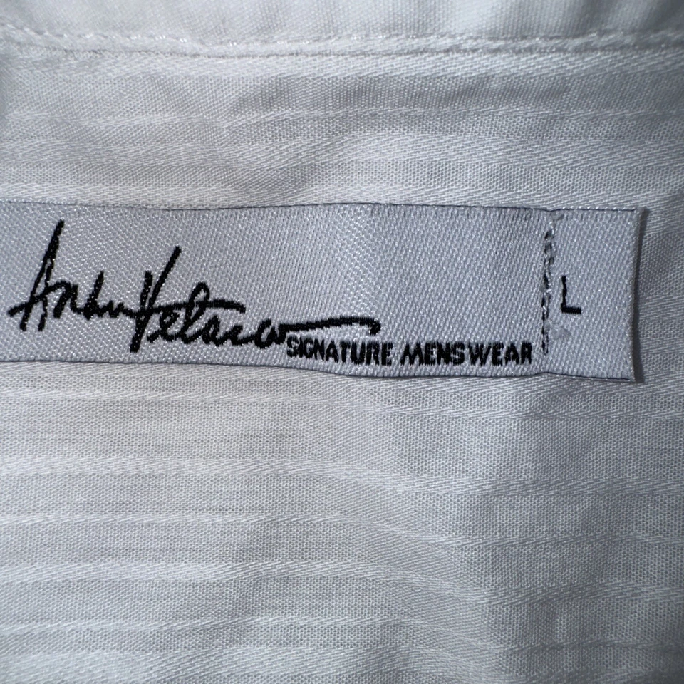 Camisa Andrés Velasco GRANDE BLANCA con DISEÑO METÁLICO Para Hombre Botón Algodón EXCELENTE Foto 4 de 4