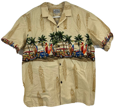 Royal Hawaiian Creations Shirt Mens XL Surfing Woodie Cotton Made in Hawaii