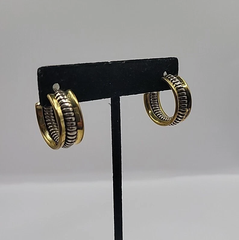 Pendientes de aro de cuerda Silpada de latón de plata de ley Foto 4 de 4