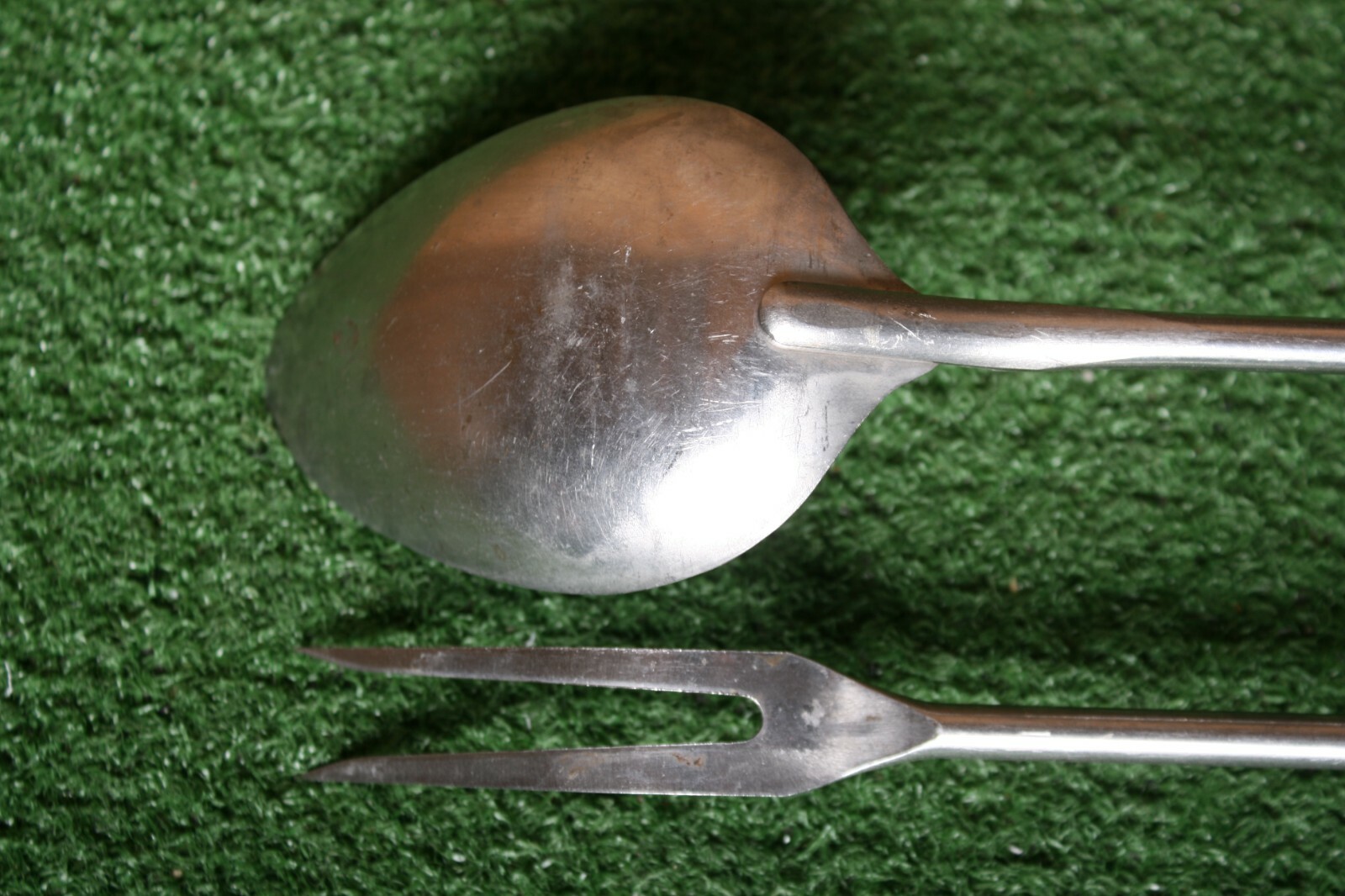 Vintage ANDROCK BARBQ Long Stainless Steel Wood Handled Serving Spoon