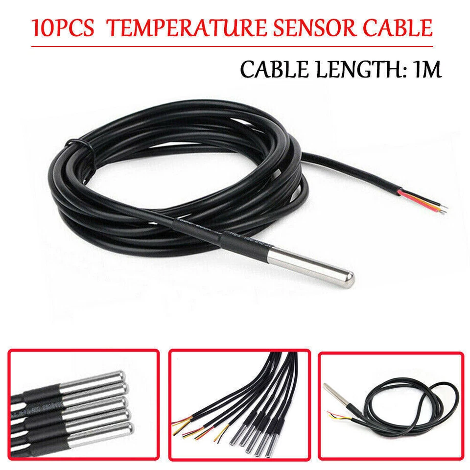 1-3M Temperaturfühler DS18B20 Digital Thermosensor Temperatur-sensor Wasserdicht - Bild 4 von 4