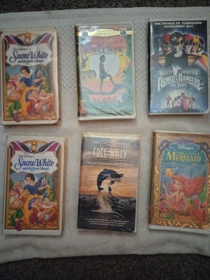 VHS Disney Lot  Lil Mermaid Snow White*2 Free Willy Power Rangers 
