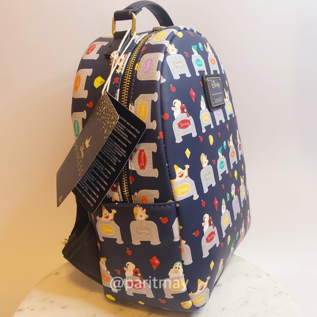 Loungefly Disney Snow White and the Seven Dwarves Beds Print Mini Backpack Loungefly Disney Snow White And The Seven Dwarfs Forest  main image 3