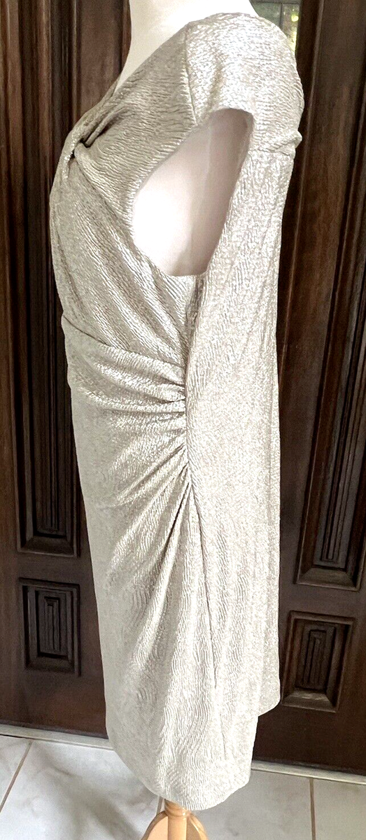 ワンピース POLO RALPH LAUREN Woman Dress Champagne 211945782 003 Ralph Lauren Women's Champagne Silver Stretch Sleeveless