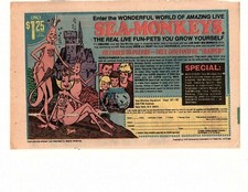 SEA-MONKEYS 1970's  VINTAGE 6.5 X 10 COLOR PRINT AD (c