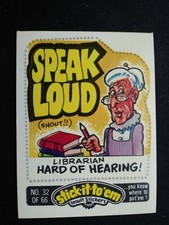 1976 Fleer Stick-It-To'em Stickers # 32 Speak Loud (EX)