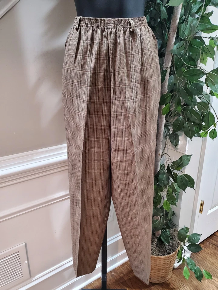 Blazer y pantalón para mujer Alfred Dunner marrón poliéster manga larga traje de 2 piezas 10 Foto 4 de 4