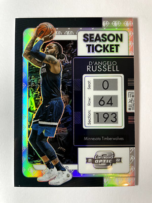 2021-22 Contenders Optic NBA 75th Season Ticket D Angelo Russell Timberwolves