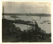 Orig. RIESEN Foto Linienschiff Kreuzer Schiff im Hafen Nachrichten Radar