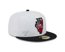 Chicago Bulls NBA New Era White State 59FIFTY Fitted Hat