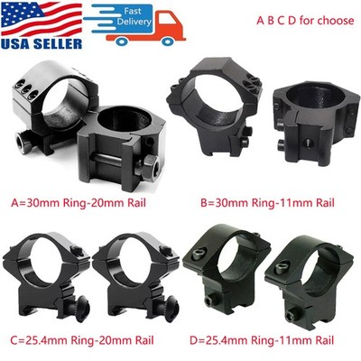 1 Inch/30mm Scope Rings Low Profile Mount for 11mm Dovetail/20mm Picatinny Rail