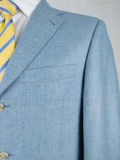Hart Schaffner Marx Blazer Men's 38/39R Light Blue Sport Coat Jacket Wool USA