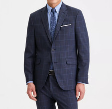 Kenneth Cole Reaction Mens Suit Jacket Size 38S Navy Blue Slim Fit