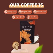 6 Mushroom Dark Roast Coffee Powder Adaptogen...