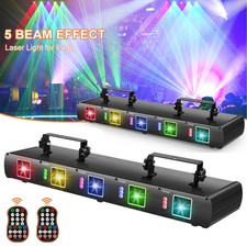 4PCS 5 Lens 5 Beam RGBYC Party DJ Laser Stage Light w/Remote Projector DMX Disco
