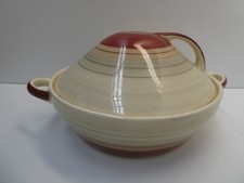 VINTAGE ART DECO SUSIE COOPER WEDDING BAND VEGETABLE TUREEN LIDDED BOWL BURSLEM