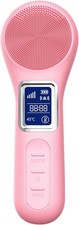 Silicone Face Scrubber Exfoliator, Rechargeable Facial Cleansing Brush with LCD