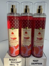 Bath  Body Works 3PCS STRAWBERRY POUND CAKE Fine Fragrance MIST 8oz, Brand New