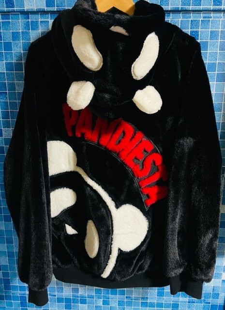HIPANDA Official Zip Hoodie L Size Black and white Panda Ears G-DRAGON
