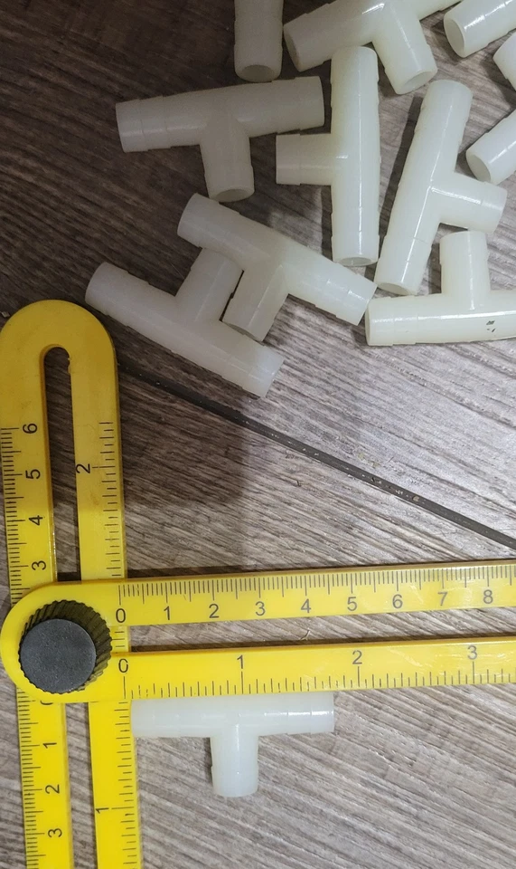 Barra de plástico de montaje en camiseta de 3/8" 3 vías igual en forma de T manguera de montaje cantidad 20 Nuevo de Lote Antiguo Foto 3 de 4