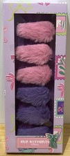 Fluffy Snap Hair Clips 6 Pc Pink Purple Fuzzy Soft Anti-slip Barrettes Girls