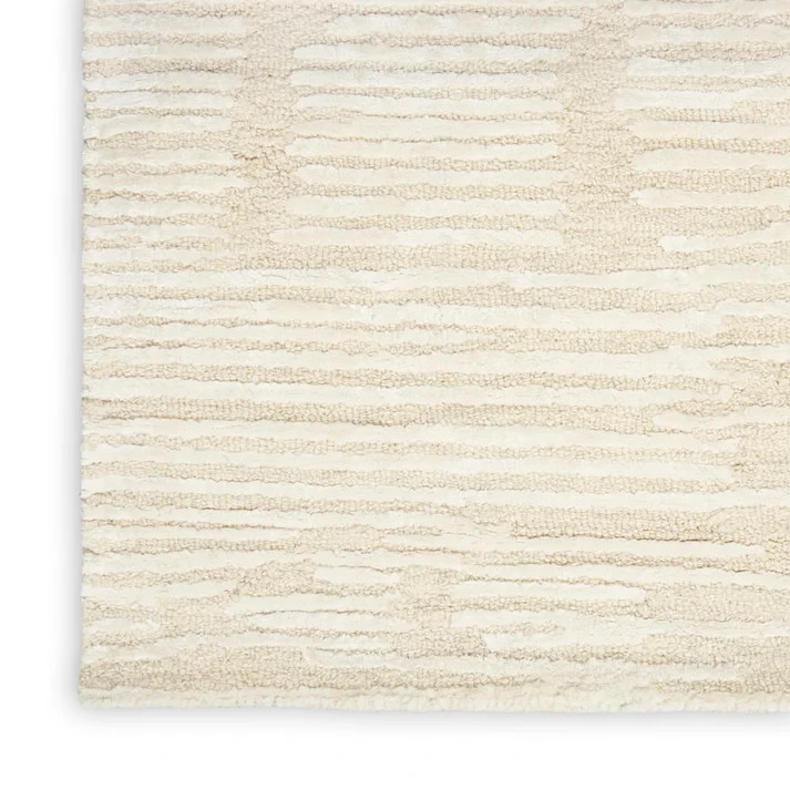 Ivory NZ Wool & Silk Hand Tufted Rug Beige