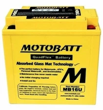 MotoBatt MB16U Battery - 12V 20AH 240 CCA Sealed AGM Quad Terminal