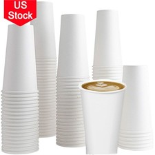 50 Pack 20 oz White Disposable Paper Cups for Hot Cold Drinks Coffee