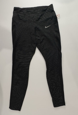Nike Dri-FIT Run Division Fast Leggings Women M Black Zebra Stripe DV7245-010
