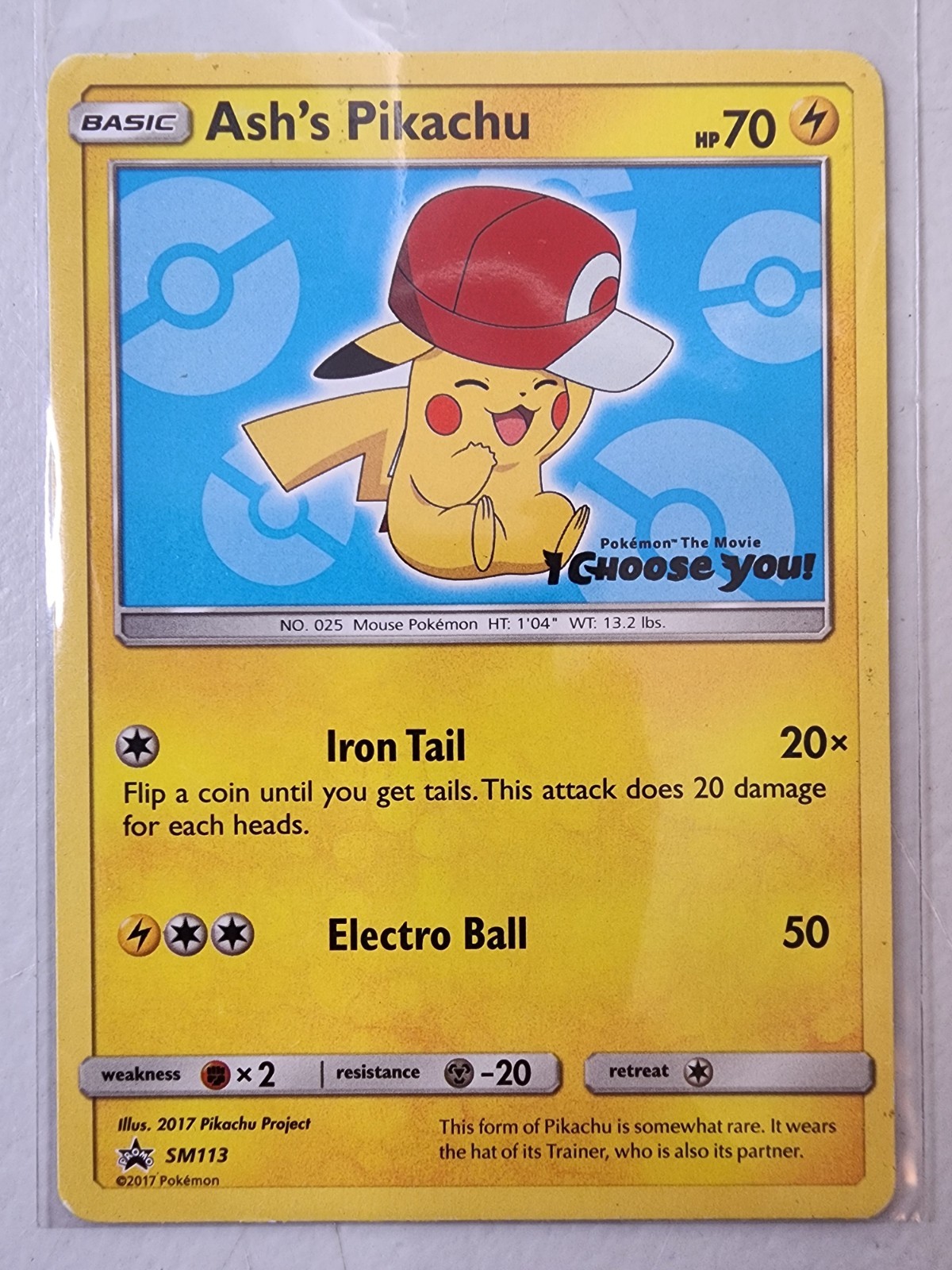 2017 Pokemon Ash’s Pikachu Black Star Promo SM113