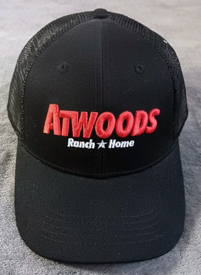 #ad #ad Atwoods Ranch Farm Trucker Hat Snap Back Cap Black Red Country Farmer Unisex $9.95